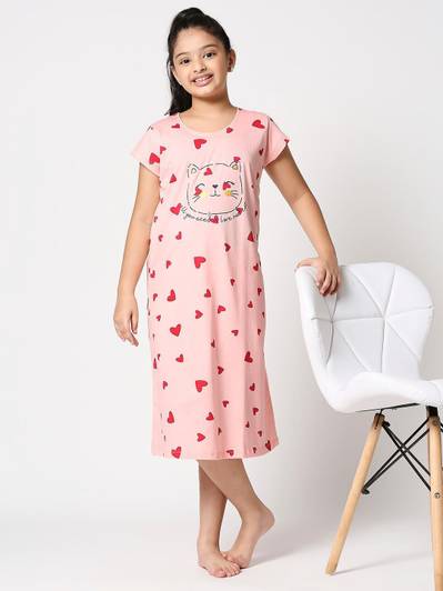 ZEYO Kids Nightwear Girls Printed Cotton Blend