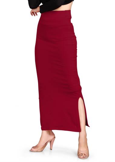 SCUBE DESIGNS Saree Shapewear Maroon Petticoat M Lycra Blend Petticoat