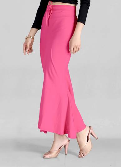 SCUBE DESIGNS Flared Saree Shapewear Baby Pink (S) Lycra Blend Petticoat
