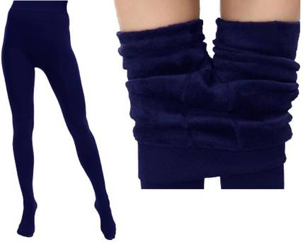 AlexVyan Length Footed (24 to 36 Waist) Stretchable Warm Thick Fur Fleece Soft Legging. Women Pyjama Thermal