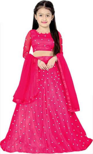 Femisha Creation Girls Lehenga Choli Party Wear Embellished Lehenga, Choli and Dupatta Set