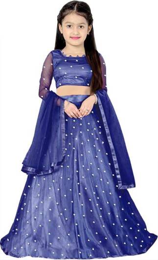Femisha Creation Girls Lehenga Choli Party Wear Embellished Lehenga, Choli and Dupatta Set