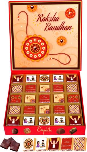 Expelite Rakhi chocolate Box -25 pieces Unique Rakhi Gifts Online India Bars, Bites