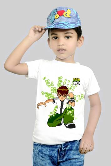 Riva Printography Boys & Girls Cartoon Cotton Blend Regular T Shirt