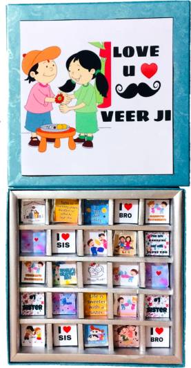 Expelite Rakhi Gift for brother combo-Love you Veerji 25 chocolate box Bars
