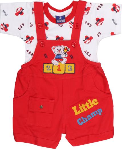 Roblefly Boys Casual T-shirt Dungaree