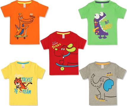 Ap'pulse Boys Graphic Print Pure Cotton Regular T Shirt