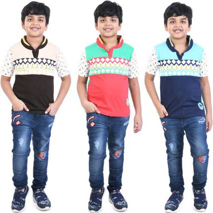 DSP Trends Boys Printed Cotton Blend Regular T Shirt