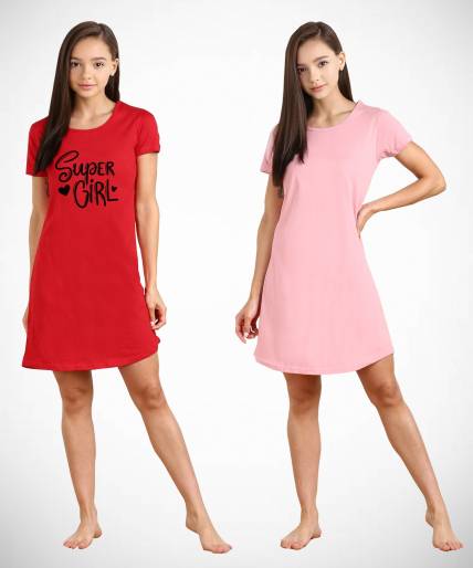 Young trendz Kids Nightwear Girls Graphic Print Cotton