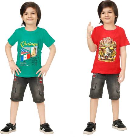 Fashion Garments Baby Boys & Baby Girls Colorblock Elastane T Shirt