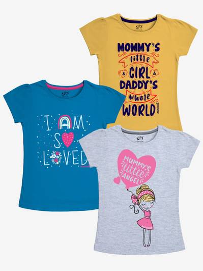 x2o Girls Graphic Print Cotton Blend Regular T Shirt