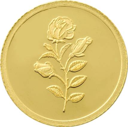 Bangalore Refinery Rose Coin 24 (999) K 2 g Yellow Gold Coin