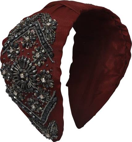 RHYNISH Girls Multicolor Beaded Handmade Comfortable & Soft Embroidery Hair Band