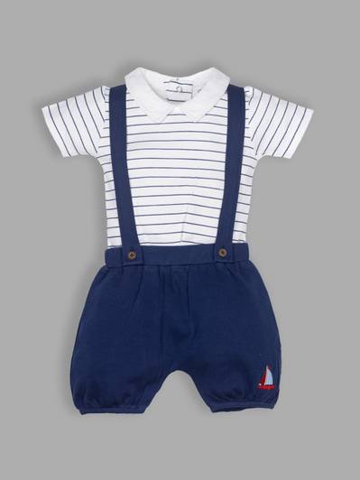 Baby Go Dungaree For Baby Boys Casual Striped, Solid Pure Cotton