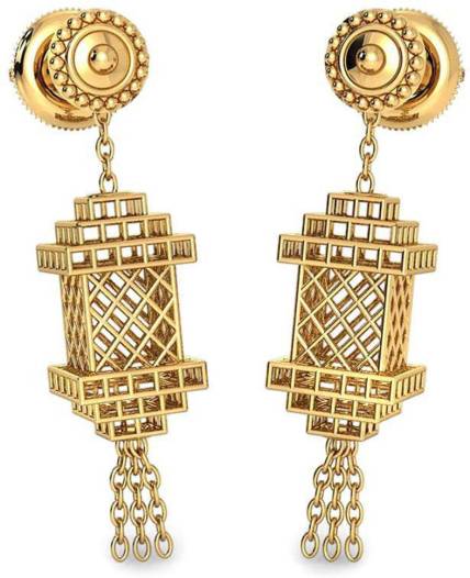 Candere by Kalyan Jewellers Rajkot Earrings Yellow Gold 18kt Dangle Earring