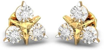 Candere by Kalyan Jewellers C013155_18K_SIIJ Yellow Gold 18kt Diamond Stud Earring