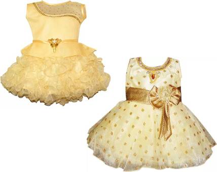 JAI GURU G Baby Girls Midi/Knee Length Festive/Wedding Dress