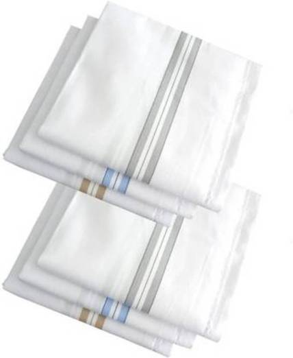 LAXMI man &women handkerchief white pure cotton pack of 6 ["White"] Handkerchief