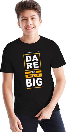 BLIVE Boys Typography, Printed Cotton Blend Regular T Shirt