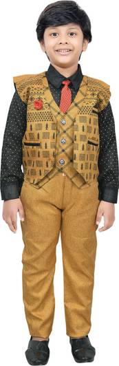 KIDZWING Boys Festive & Party Shirt, Waistcoat and Pant Set