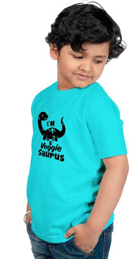 CHOMBOOKA Boys & Girls Typography Cotton Blend Regular T Shirt