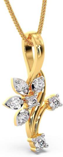 Candere by Kalyan Jewellers Cubic Zirconia 14kt Cubic Zirconia Yellow Gold Pendant