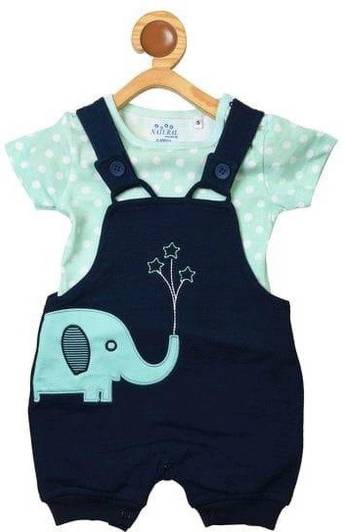 Roble Dungaree For Boys & Girls Casual Printed Cotton Blend