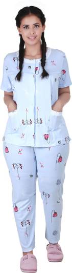 MUKHAKSH Kids Nightwear Girls Printed Cotton Blend