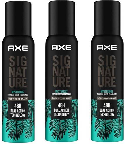 AXE MYSTERIOUS BODY DEODORANT EACH 122ML of=3 Perfume Body Spray  -  For Men & Women