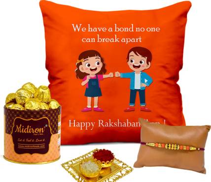 Midiron Rakhi Gifts for Brother / Bhai | Rakshabandhan Gift for Brother DTRakhiR58-63 Polyester Gift Box