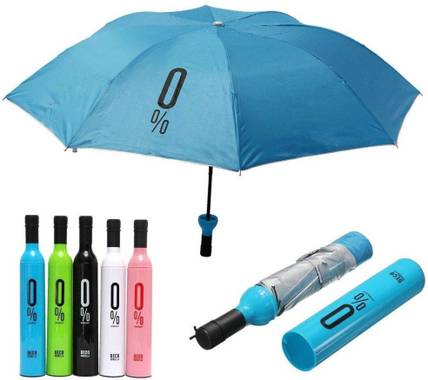 Firewave NewTrending 0% Decent Look Deco Wine Bottle Travel Umbrella with UV Protection Umbrella