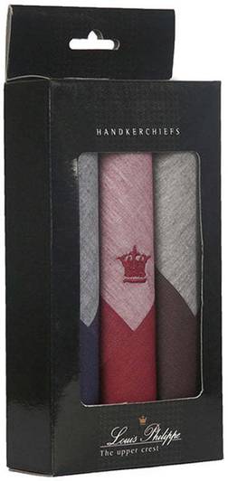LOUIS PHILIPPE Men's Cotton Dark Color Handkerchief with brand Logo ["Blue","Brown","Maroon"] Handkerchief