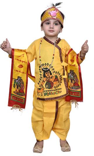 VALUE CREATION Krishna Dress,Makhan Chor Kids Costume Wear,Kanha Janmasthmi Costume Kids Costume Wear