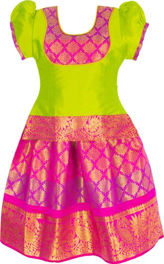 Amirtha Fashion Girls Lehenga Choli Ethnic Wear Self Design Lehenga Choli