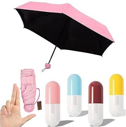 HIVVO Foldable Mini Cute and Small Capsule Design Umbrella with Capsule Case Umbrella