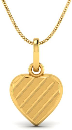 LORDS JEWELS Heart Line BIS Hallmarked 22kt Yellow Gold Pendant
