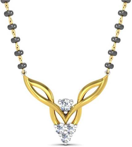 avsar Kanika Diamond Yellow Gold Pendant