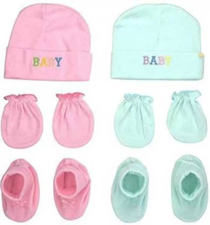 MEEOWMEE Baby Cap, Mitten & Booties Set