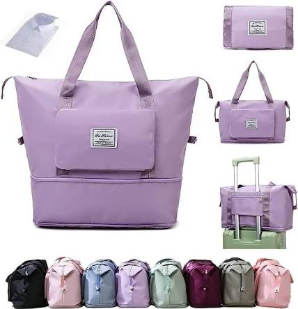Raahi Enterprise Foldable Travel Duffle Bags (Purple) Waterproof Multipurpose Bag