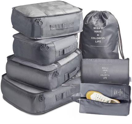 Padchaaya 7 Pcs Travel Luggage Organizer For Makeup/Shoe/Clothes/Underwear/Socks/Laundry Waterproof Multipurpose Bag