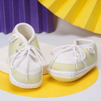 Neska Moda 3 To 12 Months Baby Boys & Baby Girls Cute Soft Cotton Pre-Walker Lace Plain Booties