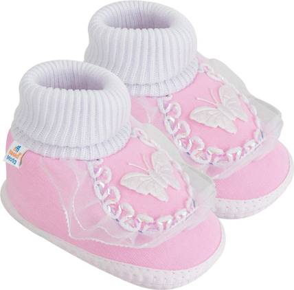 Neska Moda 3 To 12 Months Baby Boys & Baby Girls Cute Cotton Pre-Walker Butterfly Frill Booties