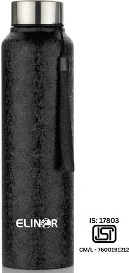 ELINOR AMAZING CLASSIC STEEL BOTTLE IN BLACK COLOR WITH DORI CAP GOOD DESIGN ON BOTTLE 1000 ml Steel Bottle