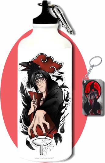 craft maniacs ITACHI UCHICHA WALK WALK 600 ML SIPPER BOTTLE & KEYCHAIN 600 ml Aluminium Bottle