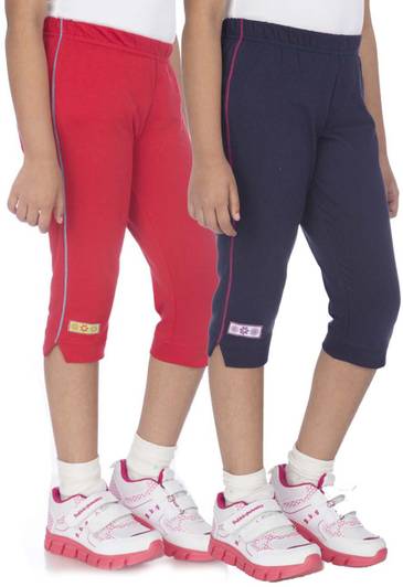 OCEAN RACE Capri For Girls Casual Self Design Cotton Blend
