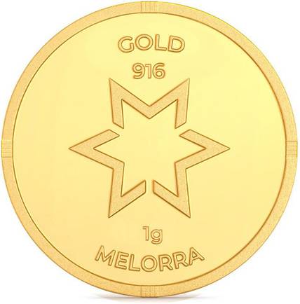 Melorra 22 (916.7) K 1 g Yellow Gold Coin