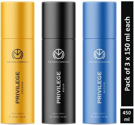 THE MAN COMPANY Privilege Active, Bold & Legend Deodorant Spray  -  For Men