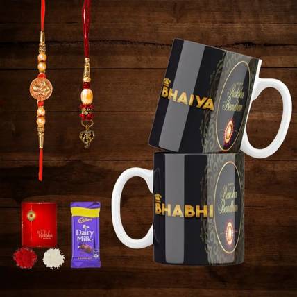 Poorak Bhaiya Bhabhi Mug 2067CR2CHOCO Ceramic Gift Box
