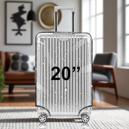 Craft Bazar Transparent 20 Inch Luggage Cover | Waterproof Dustproof Protective Travel Suitcase Cover with Elastic Fit – Scratch Resistant PVC Cover for Trolley Bags