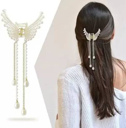 imtion Pearl Butterfly Tassel Hair Claw Clutcher Hair Accessories For Girls and Women-B Hair Clip